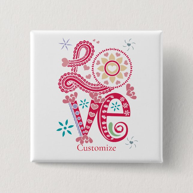 Badge Carré 5 Cm SIGNE D'AMOUR Super Hippie Thunder_Cove (Devant)