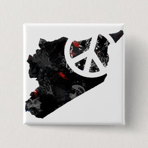 Badge Carré 5 Cm Signe de paix à la mode de la Syrie avec la carte