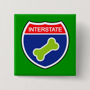 BADGE CARRÉ 5 CM SIGNE INTERRÉGIONALE DOIGT BONE