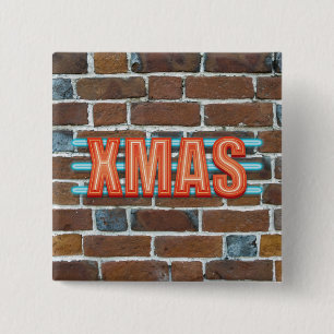 Badge Carré 5 Cm Signe XMAS