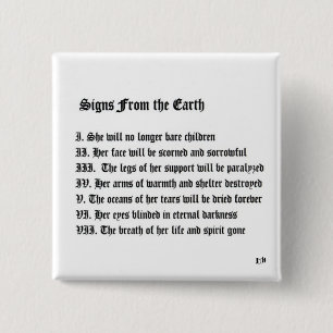 Badge Carré 5 Cm Signes De La Terre
