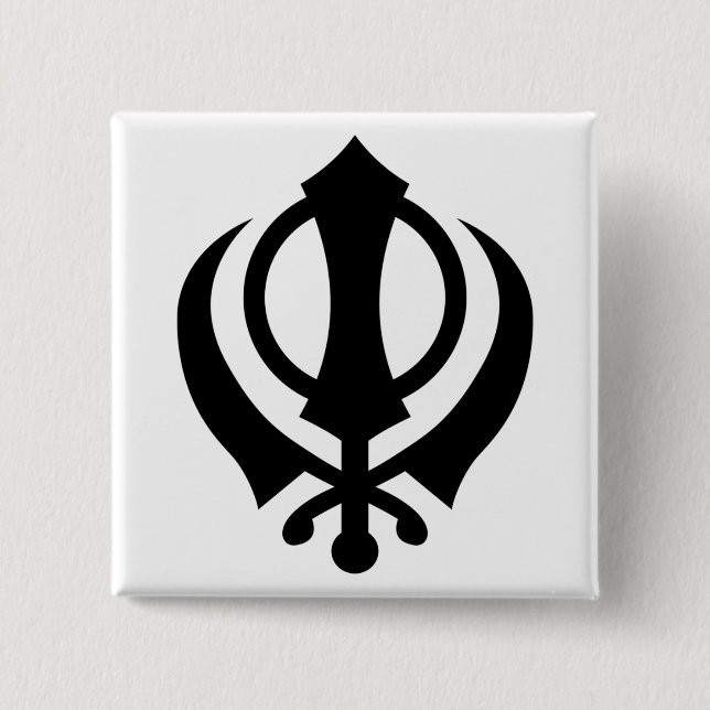 Badge Carré 5 Cm Sikh Khanda (Devant)
