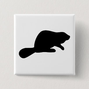 Badge Carré 5 Cm Silhouette beaver