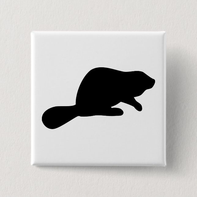 Badge Carré 5 Cm Silhouette beaver (Devant)