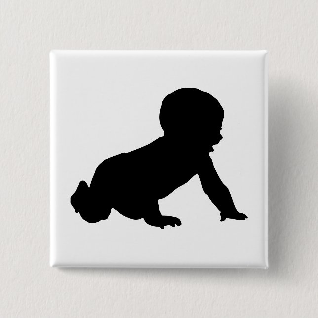 Badge Carré 5 Cm Silhouette bébé (Devant)