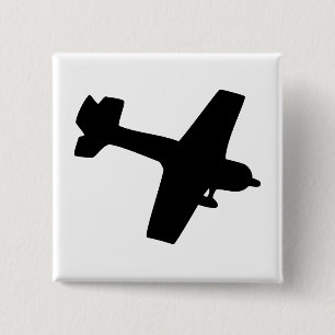 Badge Carré 5 Cm Silhouette d'avion