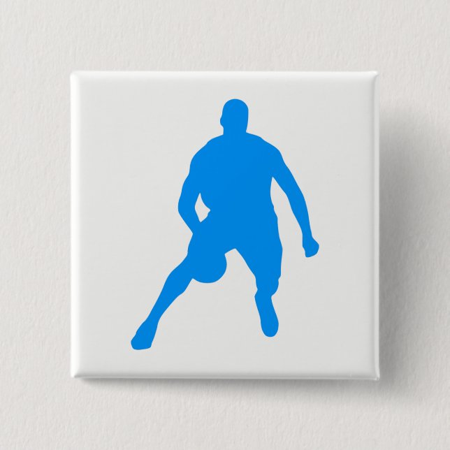 Badge Carré 5 Cm Silhouette de basket (Devant)