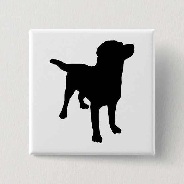 Badge Carré 5 Cm Silhouette de chien (Devant)
