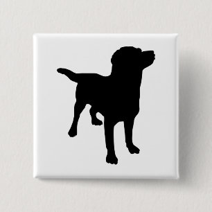 Badge Carré 5 Cm Silhouette de chien