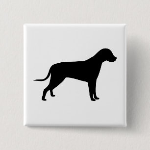 Badge Carré 5 Cm Silhouette de chien