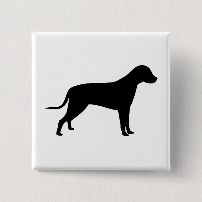 Badge Carré 5 Cm Silhouette de chien (Devant)