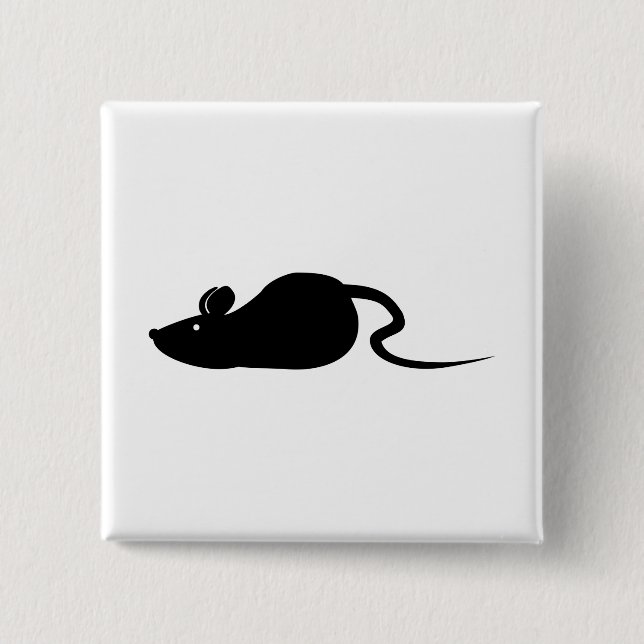 Badge Carré 5 Cm Silhouette de la souris (Devant)