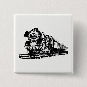 Badge Carré 5 Cm Silhouette de locomotive