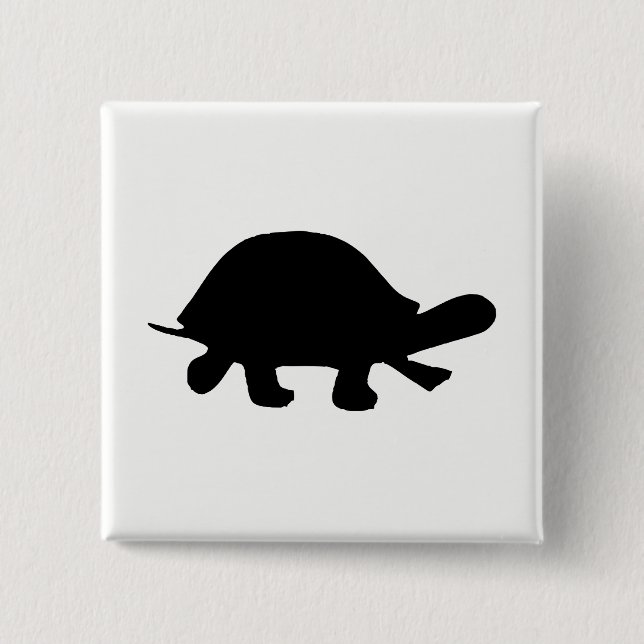 Badge Carré 5 Cm Silhouette de Tortue (Devant)
