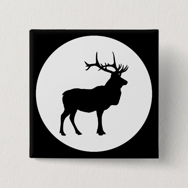 Badge Carré 5 Cm Silhouette d'élan (Devant)