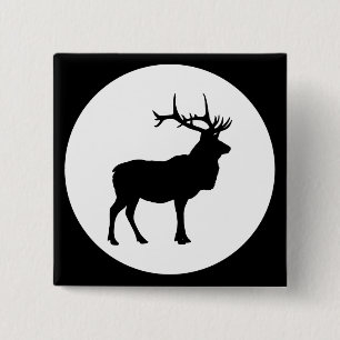 Badge Carré 5 Cm Silhouette d'élan