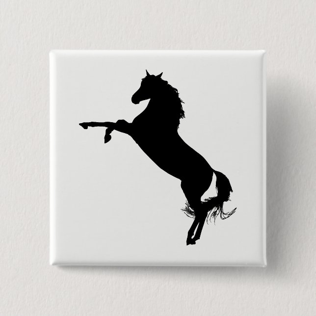 Badge Carré 5 Cm Silhouette du cheval arabe (Devant)