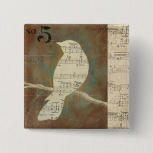 Badge Carré 5 Cm Silhouette d'un oiseau