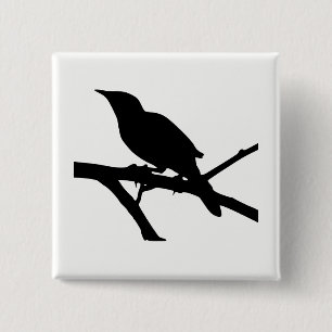 Badge Carré 5 Cm Silhouette Mockingbird