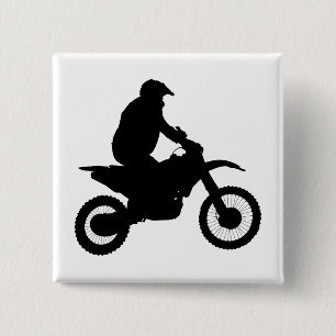 Badge Carré 5 Cm Silhouette Motocross
