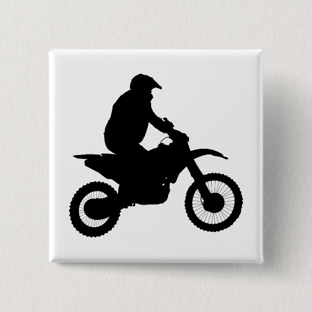 Badge Carré 5 Cm Silhouette Motocross (Devant)