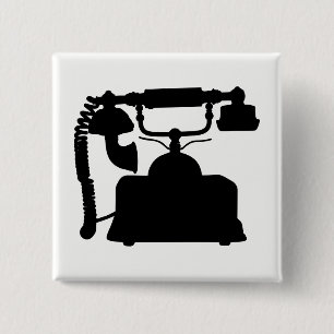 Badge Carré 5 Cm Silhouette téléphonique
