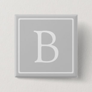 Badge Carré 5 Cm Simple Light Grey monogram