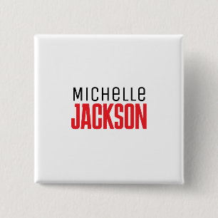 Badge Carré 5 Cm Simple minimaliste Moderne Votre Nom Message
