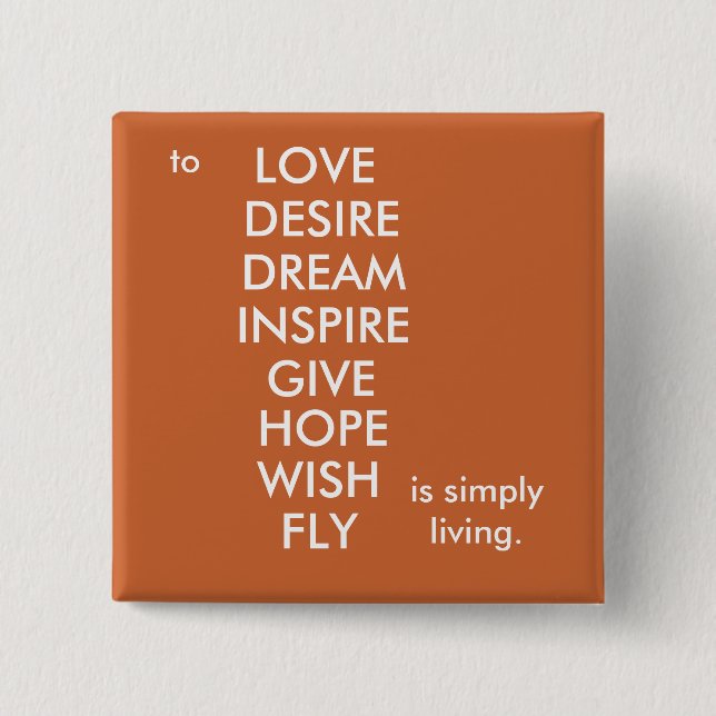 Badge Carré 5 Cm Simplement vivant (Devant)