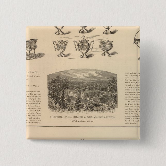 Badge Carré 5 Cm Simpson, Hall, Miller et Traveler's Company (Devant)