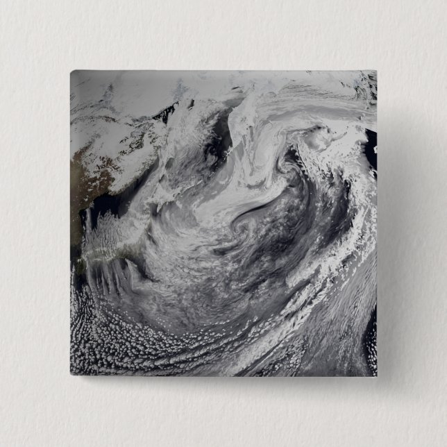 Badge Carré 5 Cm Simulation de nuage d'une seule journée (Devant)