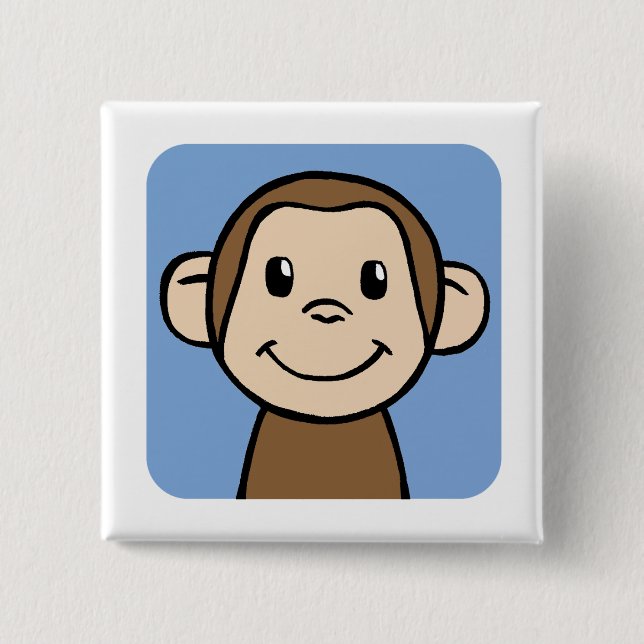Badge Carré 5 Cm Singe (Devant)
