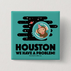 Badge Carré 5 Cm Singe de l'espace