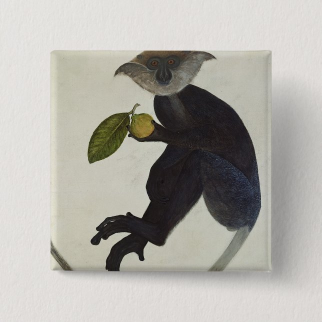 Badge Carré 5 Cm Singe noir (Devant)