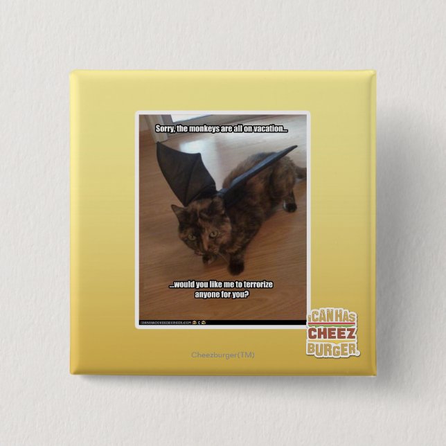 Badge Carré 5 Cm Singes des vacances (Devant)