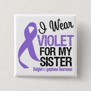 Badge Carré 5 Cm Sister Violet Ribbon Hodgkins Lymphoma