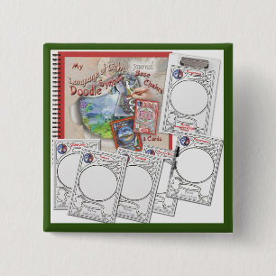 Badge Carré 5 Cm Six feuilles chakra Base