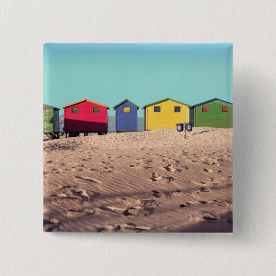 Badge Carré 5 Cm Six huttes colorées Cape Town, Afrique du Sud d