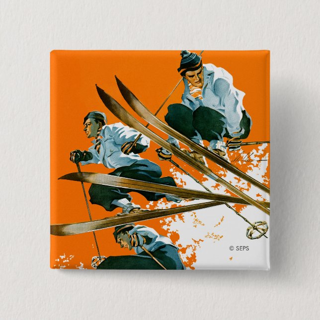 Badge Carré 5 Cm Ski Jumpers par Ski Weld (Devant)