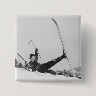Badge Carré 5 Cm Skieur 2 de femme