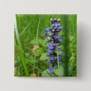 Badge Carré 5 Cm Skullcap Violet Fleur sauvage