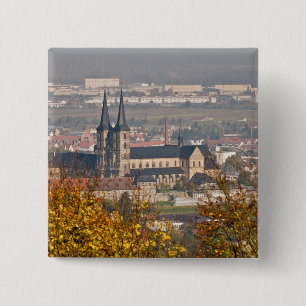Badge Carré 5 Cm Skyline de Bamberg, Allemagne