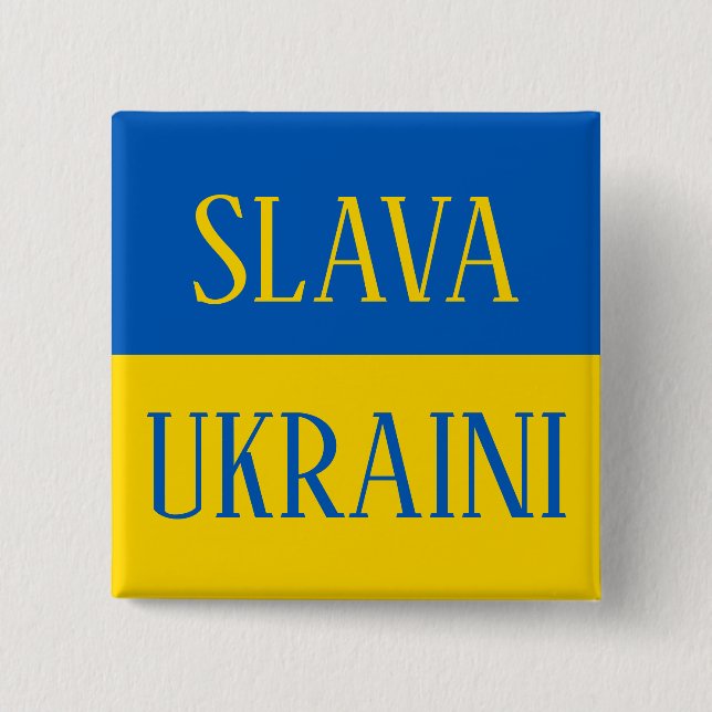 Badge Carré 5 Cm Slava Ukrainiini Glory to Ukraine (Devant)