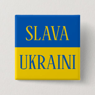 Badge Carré 5 Cm Slava Ukrainiini Glory to Ukraine