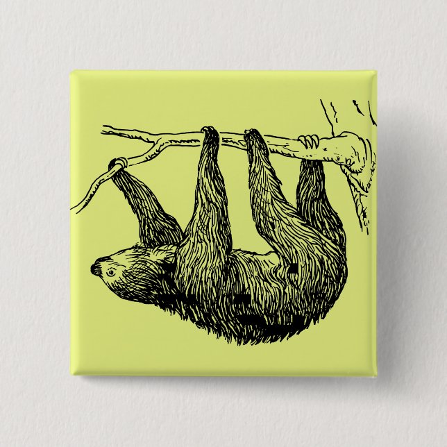 Badge Carré 5 Cm Sloth (Devant)