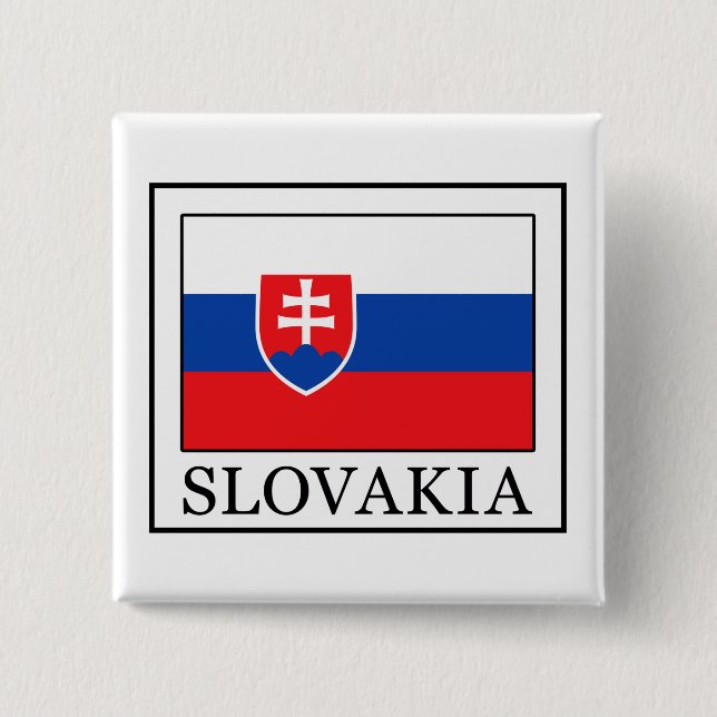 Badge Carré 5 Cm Slovakia button (Devant)