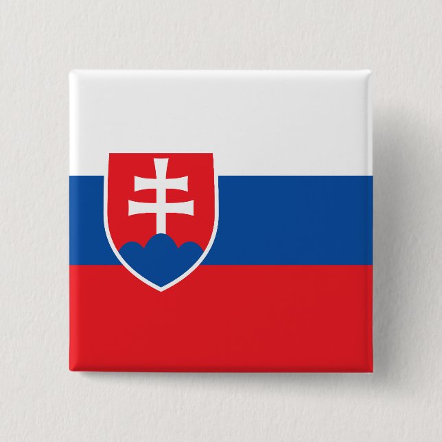 Badge Carré 5 Cm Slovakia Flag (Devant)