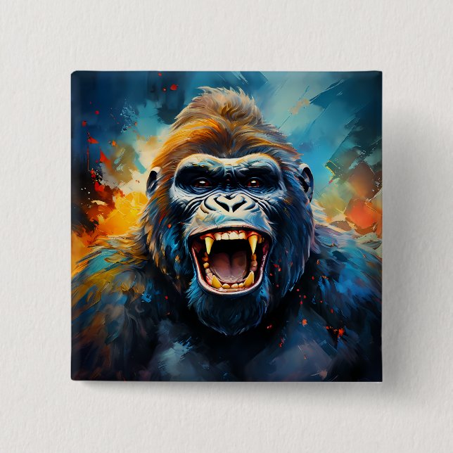 Badge Carré 5 Cm Smiling gorilla (Devant)