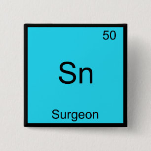 Badge Carré 5 Cm Sn - Chemise drôle de symbole d'élément de chimie