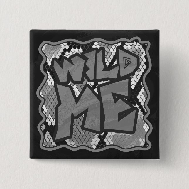 Badge Carré 5 Cm Snake Yellow et Gold Print (Devant)